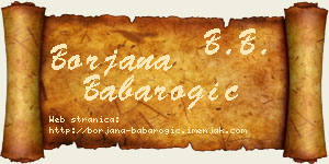 Borjana Babarogić vizit kartica